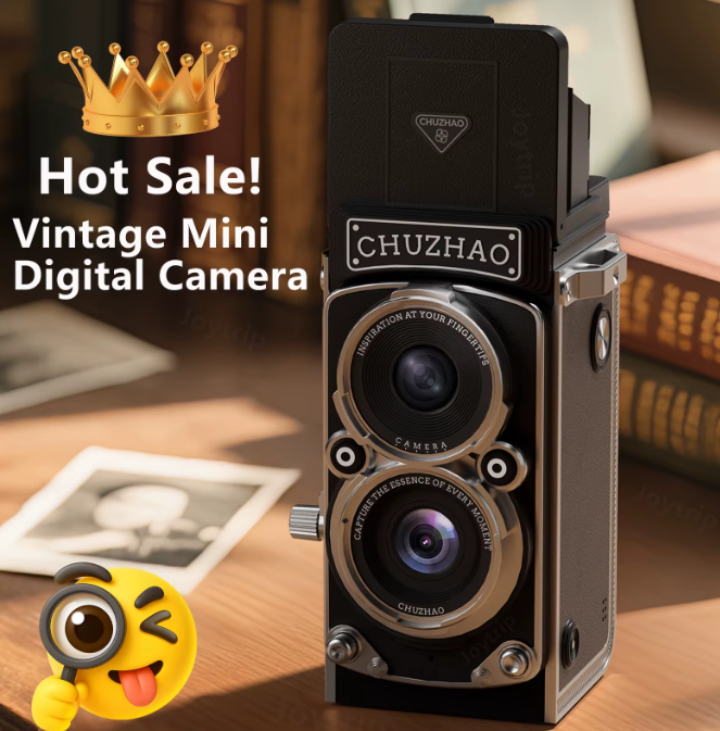 CHUZHAO Vintage Mini Digital Camera Autofocus 12MP, 1080P FHD Video Vlogging Portable Camera for Christmas Birthday Ideal Gift