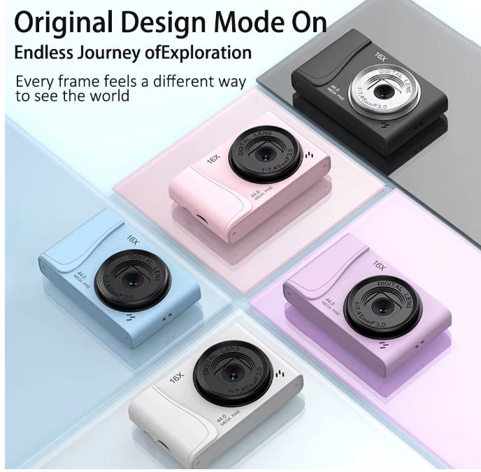 Retro CCD 24 Million Pixels Camcorder 4K Digital Camera 16x Zoom Compact Cameras Auto Focus for Adult Beginners Kids Photograph