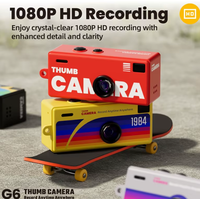 Thumb Keychain Camera 0.96inch Mini Action Camera Retro Support Memory Card 1080P Very Small Camcorder Video Recorder