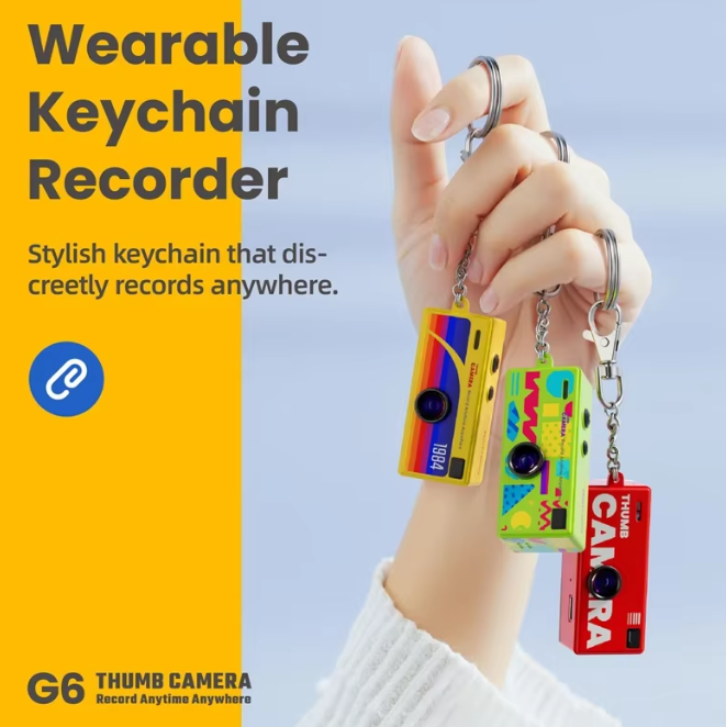 Thumb Keychain Camera 0.96inch Mini Action Camera Retro Support Memory Card 1080P Very Small Camcorder Video Recorder