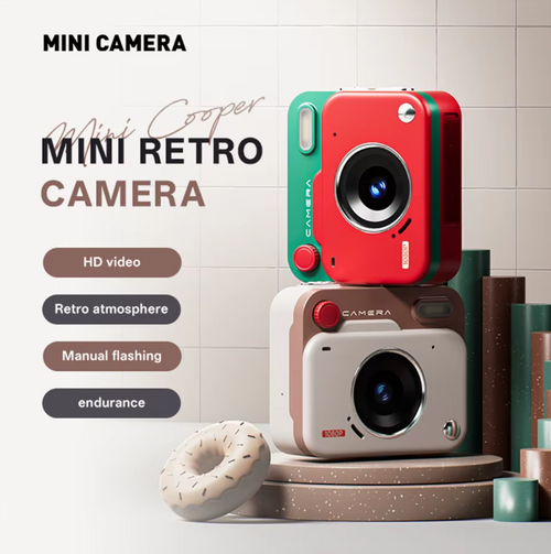 2025 New Thumb Pocket CCD Digital Camera HD Retro Mini Camera Portable Keychain Camera Outdoor Travel Photo Recorder Gift Y6000